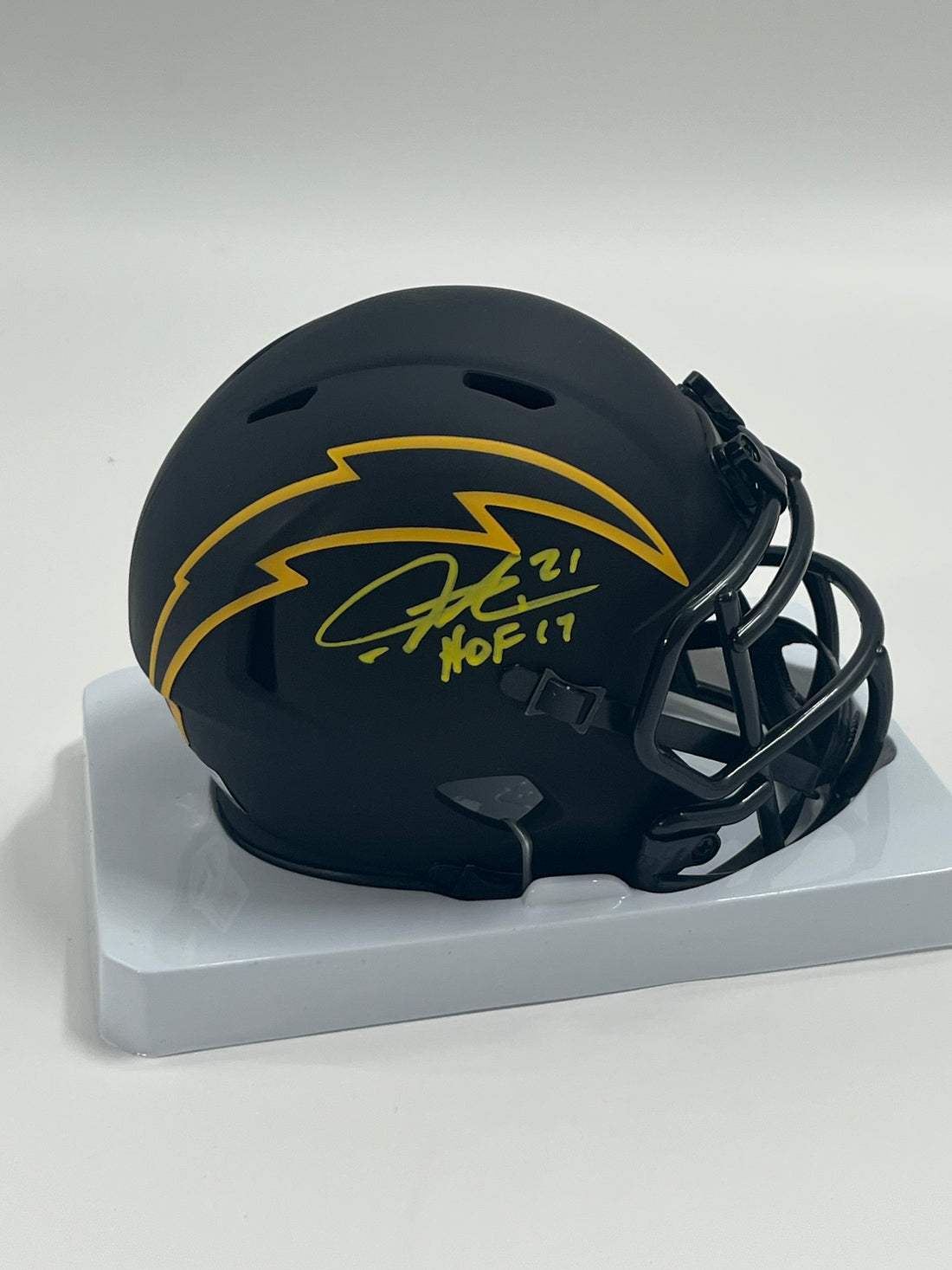 LaDainian Tomlinson Signed Chargers Eclipse Alt Spd MH Inscr &quot;HOF 17&quot; (Beckett)