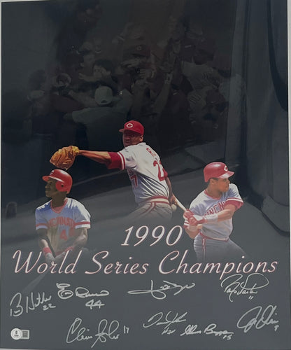 1990 Reds WSC 16x20 Photo Signed By (8) (Beckett)