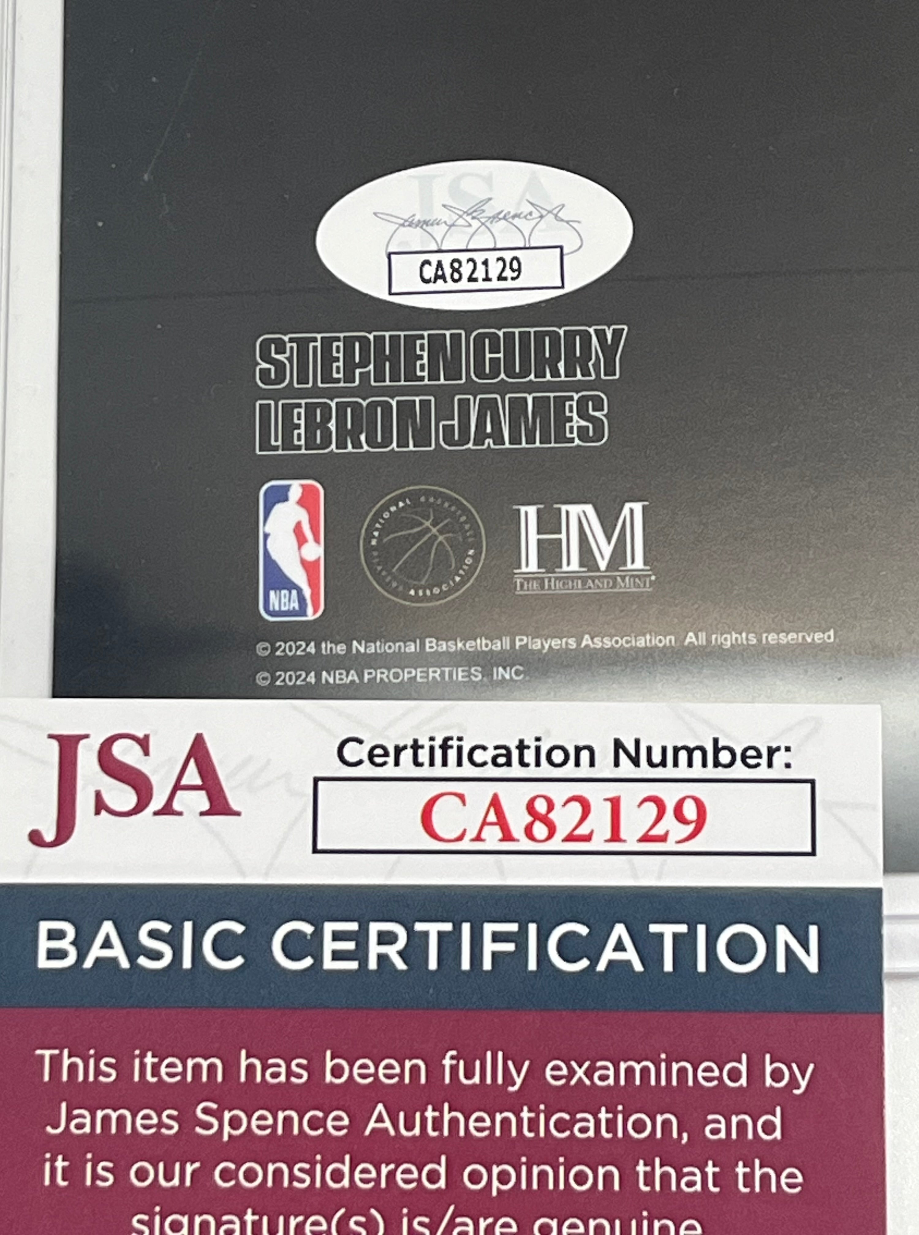 Steph Curry Signed Warriors 16x20 Photo (w/LeBron) (JSA)