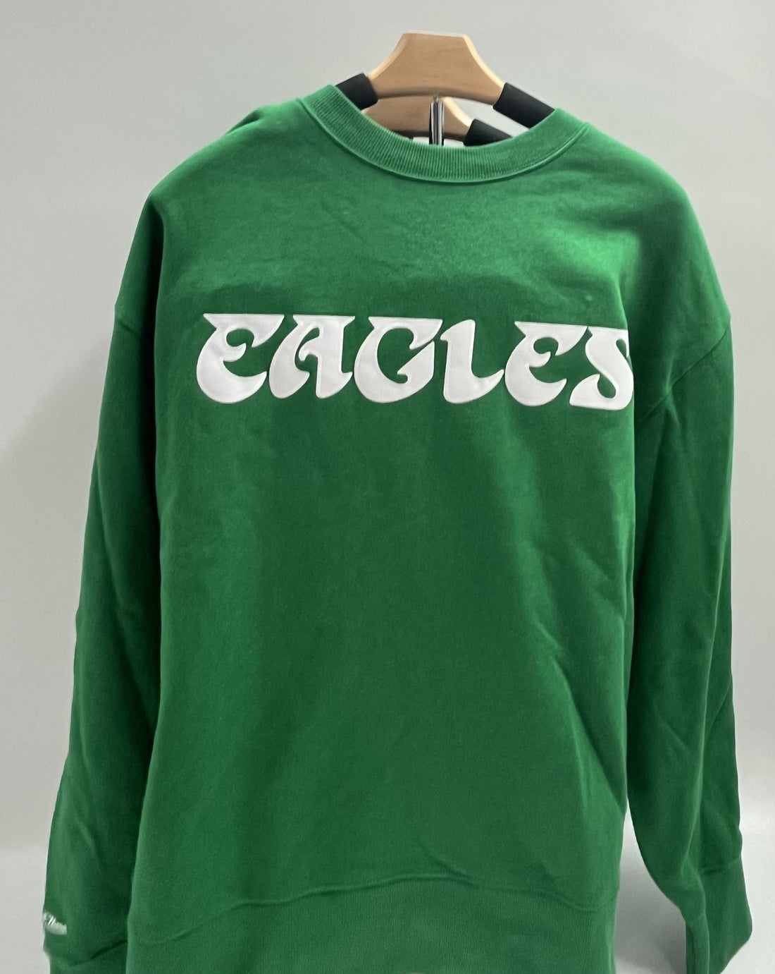 M&amp;N Kelly Green Philadelphia Eagles Vintage Logo Fleece Pullover SS
