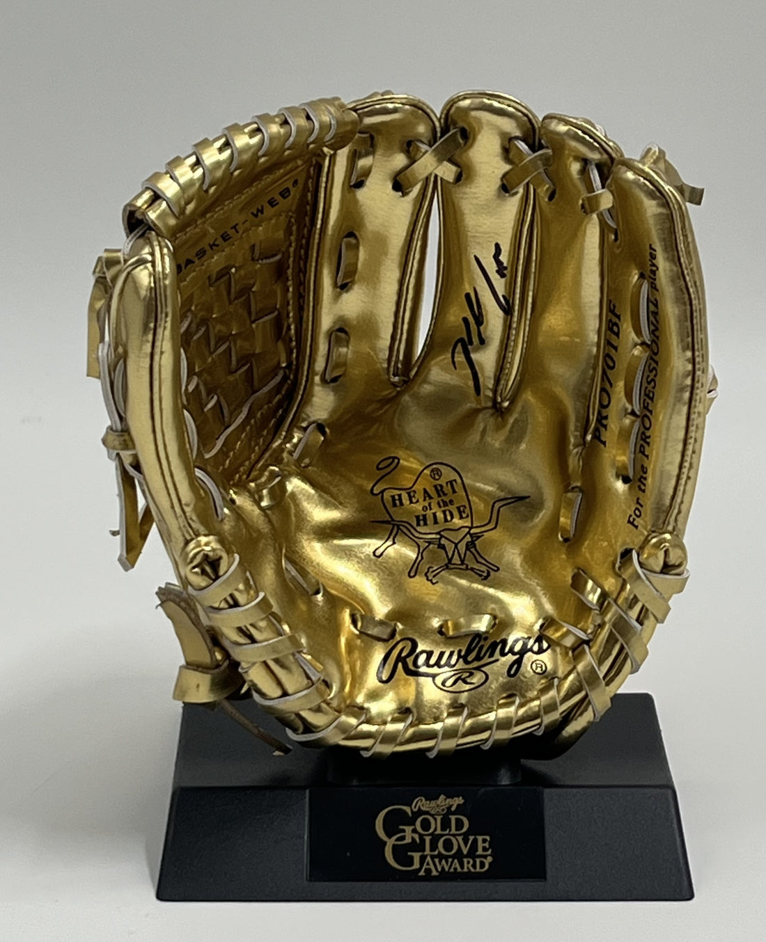 Nolan Arenado Signed Rawlings Mini Golden Glove With Display Stand (JSA)