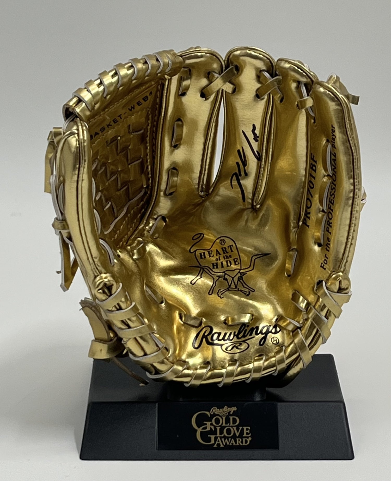Nolan Arenado Signed Rawlings Mini Golden Glove With Display Stand (JSA)