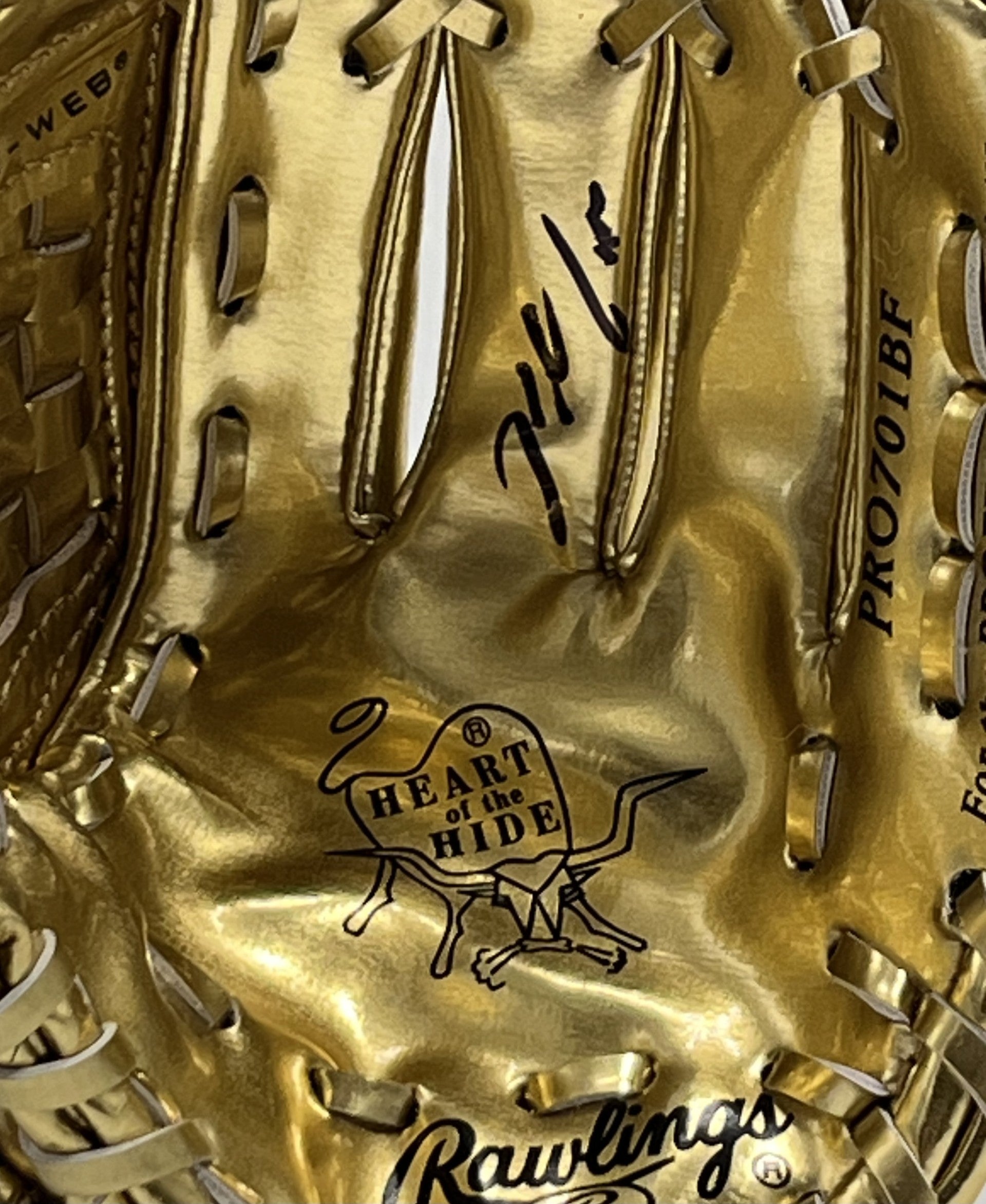 Nolan Arenado Signed Rawlings Mini Golden Glove With Display Stand (JSA)