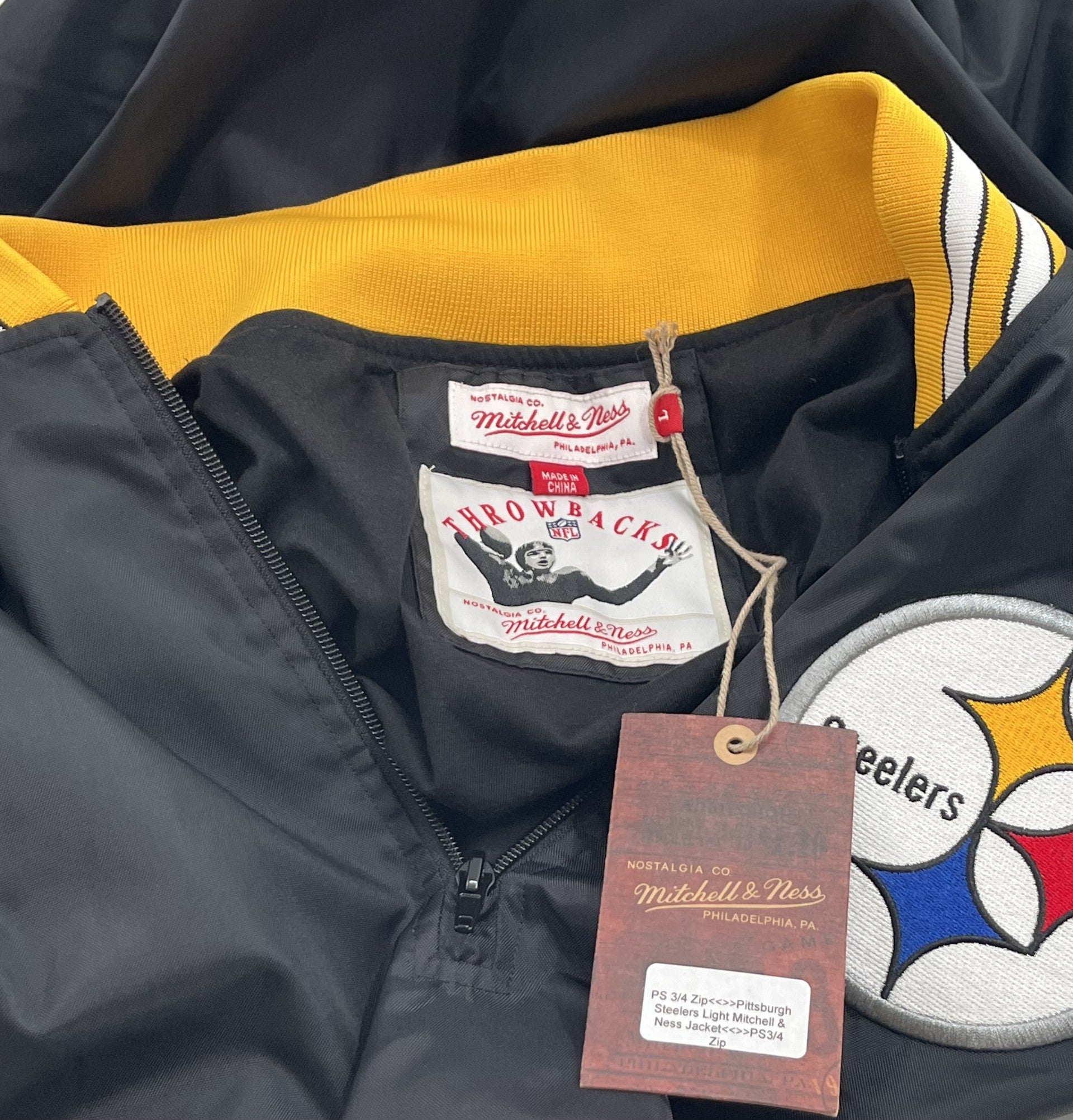 Pittsburgh Steelers Vintage Logo LT. WT. Windbreaker Jacket