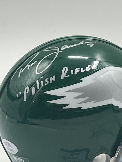 Ron Jaworski Signed Eagles Mini Helmet Inscribed &quot;Polish Rifle&quot; (PSA)