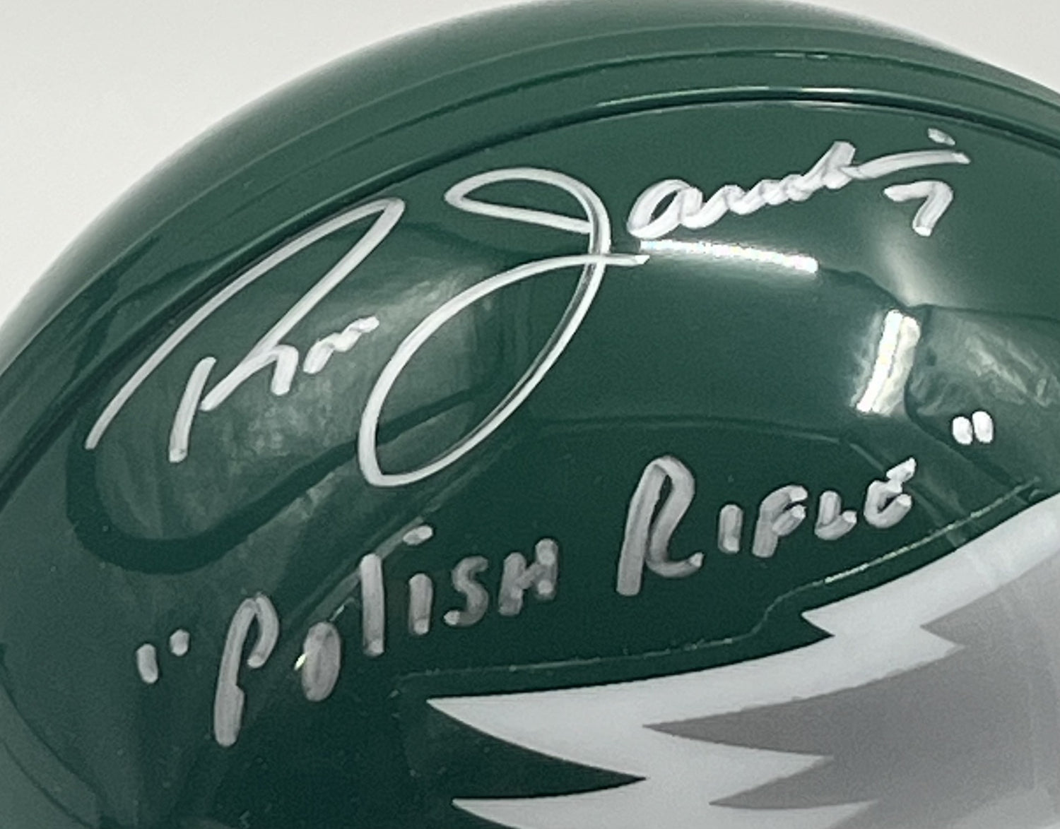 Ron Jaworski Signed Eagles Mini Helmet Inscribed &quot;Polish Rifle&quot; (PSA)