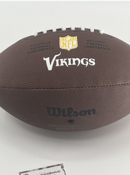 Daunte Culpepper Signed NFL Football - Logo Vikings
