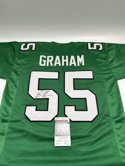 Brandon Graham Signed Custom Kelly Green Jersey (JSA)