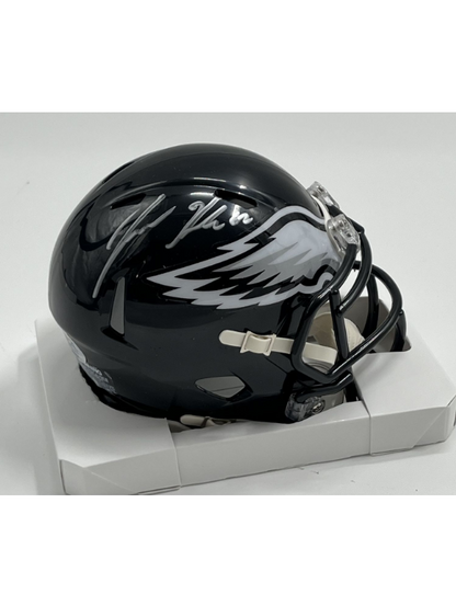 Jason Kelce Signed Philadelphia Eagles (Black) Mini Speed Helmet (PSA)