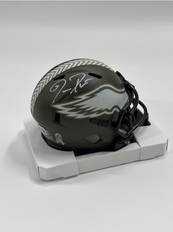 Jason Peters Signed Eagles Salute To Service Alternate Speed Mini Helmet (Beckett)