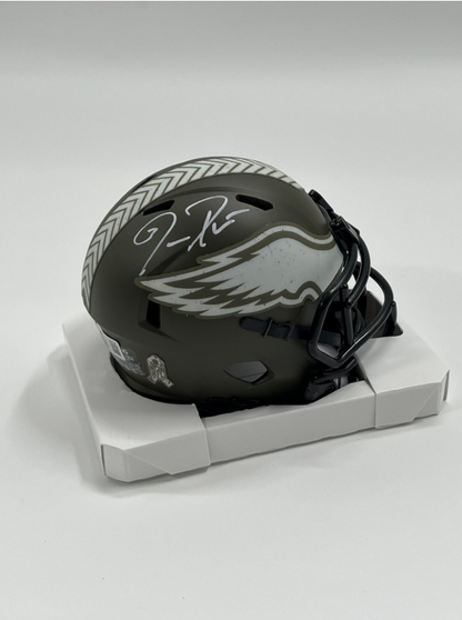 Jason Peters Signed Eagles Salute To Service Alternate Speed Mini Helmet (Beckett)