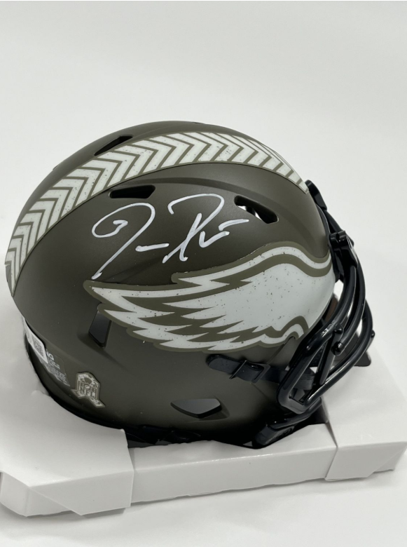 Jason Peters Signed Eagles Salute To Service Alternate Speed Mini Helmet (Beckett)
