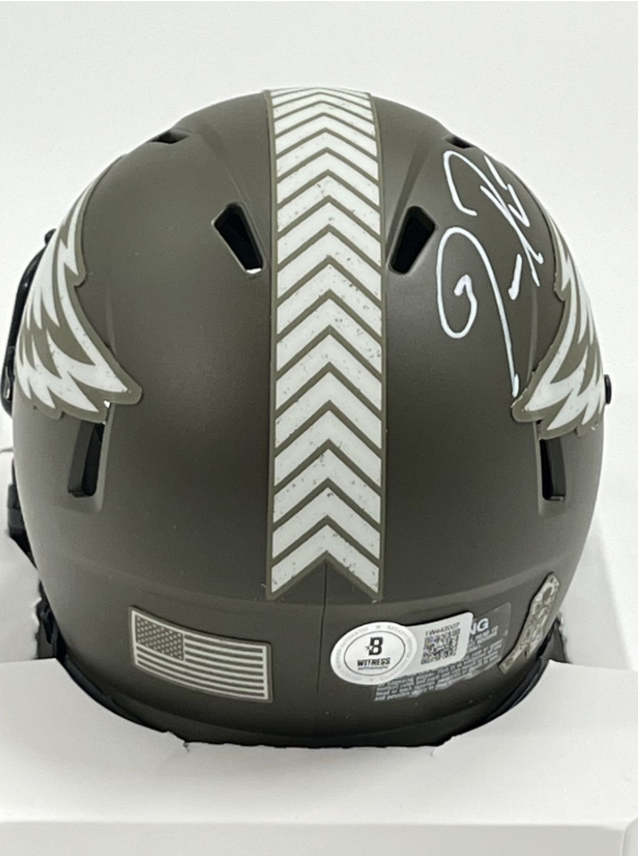 Jason Peters Signed Eagles Salute To Service Alternate Speed Mini Helmet (Beckett)