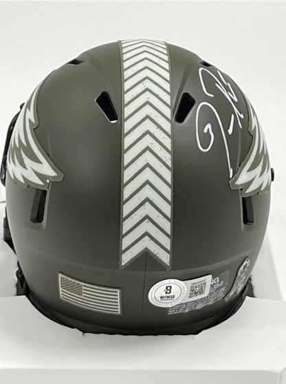 Jason Peters Signed Eagles Salute To Service Alternate Speed Mini Helmet (Beckett)