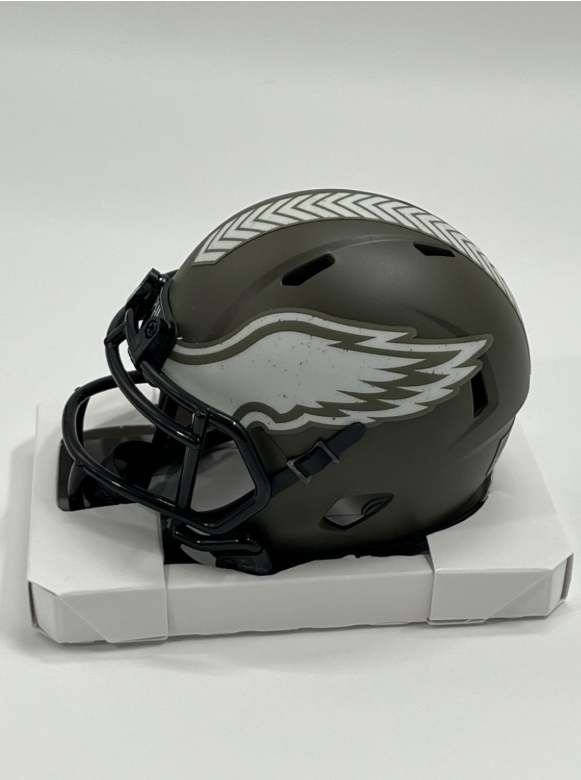 Jason Peters Signed Eagles Salute To Service Alternate Speed Mini Helmet (Beckett)
