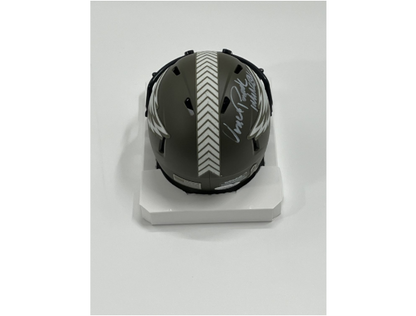 Vince Papale Signed Eagles Salute To Service Alternate Speed Mini Helmet Inscribed &quot;Invincible&quot;