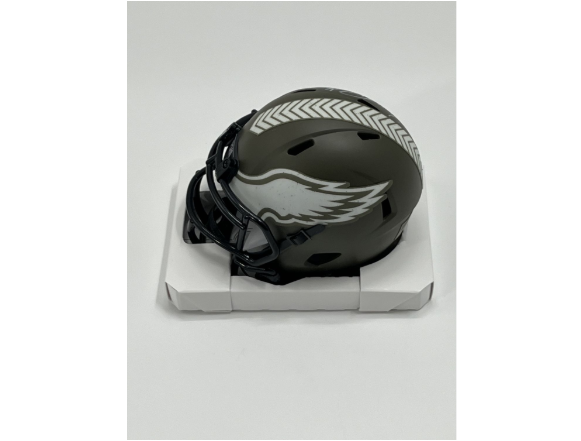 Vince Papale Signed Eagles Salute To Service Alternate Speed Mini Helmet Inscribed &quot;Invincible&quot;