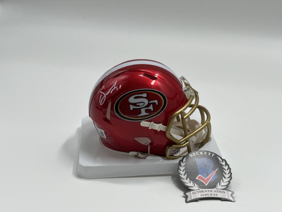 Brandon Aiyuk Signed Eagles Flash Alternate Speed Mini Helmet (Beckett)