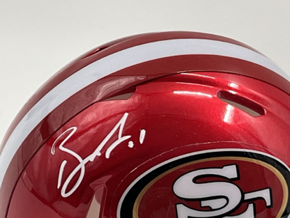 Brandon Aiyuk Signed Eagles Flash Alternate Speed Mini Helmet (Beckett)