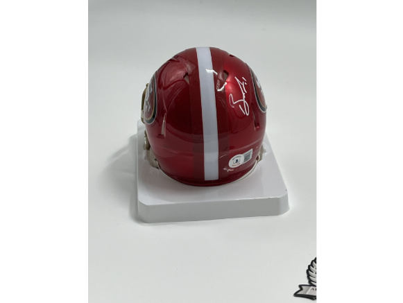 Brandon Aiyuk Signed Eagles Flash Alternate Speed Mini Helmet (Beckett)