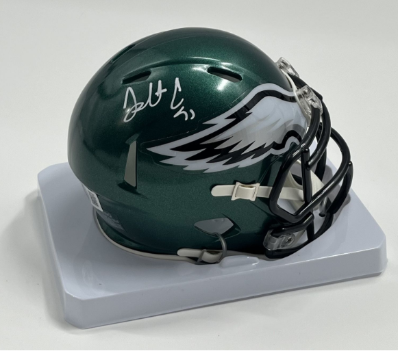 Fletcher Cox Signed Eagles (Mid Night Green) Speed Mini Helmet (Beckett)