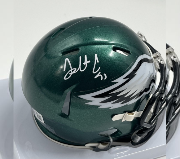 Fletcher Cox Signed Eagles (Mid Night Green) Speed Mini Helmet (Beckett)