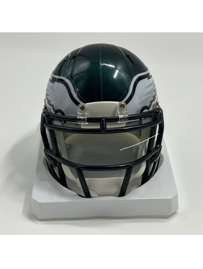 Jalen Hurts (Mid Night Green) Riddell Mini Helmet (JSA)