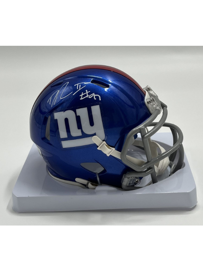 Dexter Lawrence II Signed Giants Speed Mini Helmet (Beckett)