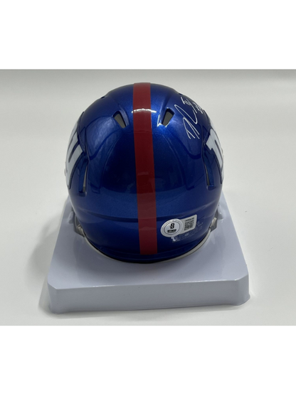 Dexter Lawrence II Signed Giants Speed Mini Helmet (Beckett)