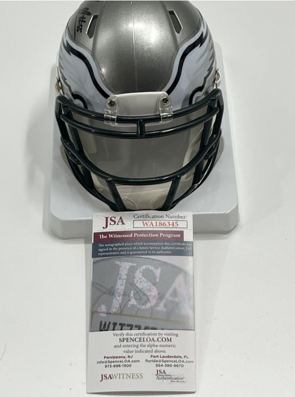 Brandon Graham Signed Eagles Flash Alternate Speed Mini Helmet (JSA)