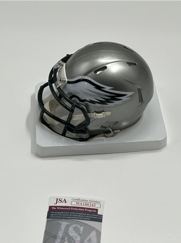 Brandon Graham Signed Eagles Flash Alternate Speed Mini Helmet (JSA)