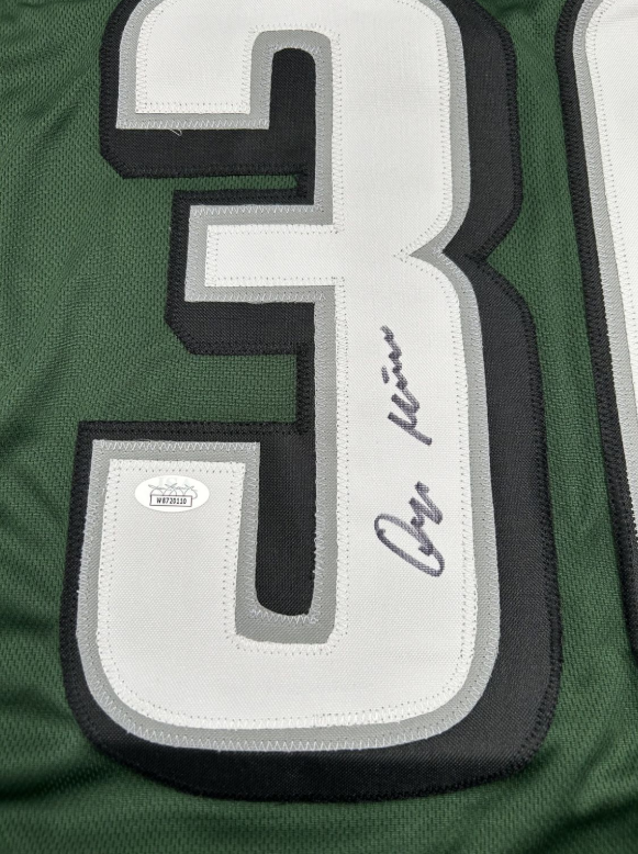 Quinyon Mitchell Signed Custom (Dark Green) Jersey (JSA)