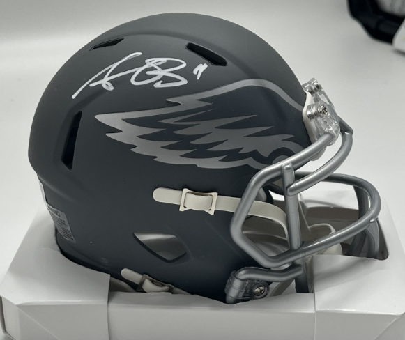 A.J. Brown Signed Eagles Slate Alternate Speed Mini Helmet (Beckett)