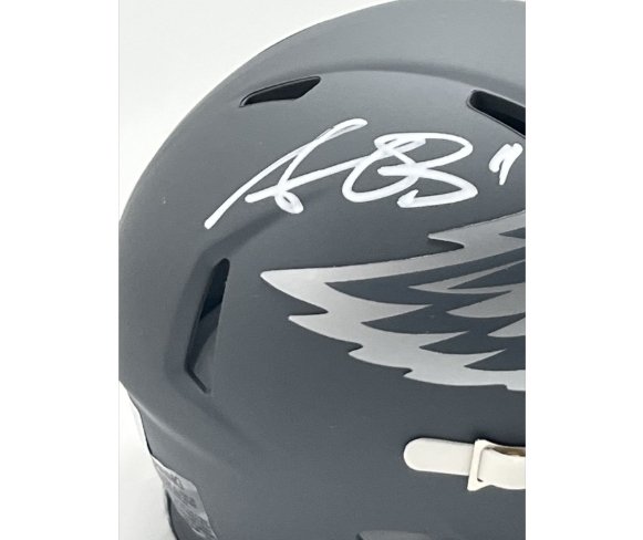 A.J. Brown Signed Eagles Slate Alternate Speed Mini Helmet (Beckett)