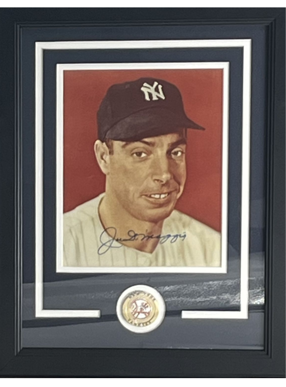 Custom Framed &amp; Signed Joe Dimaggio 8X10 Photo (PSA/DNA)