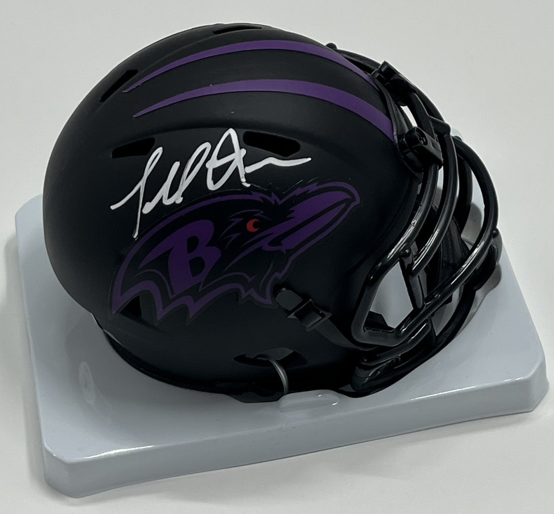 Terrell Suggs Signed Ravens Eclipse Alternate Speed Mini Helmet (Beckett)
