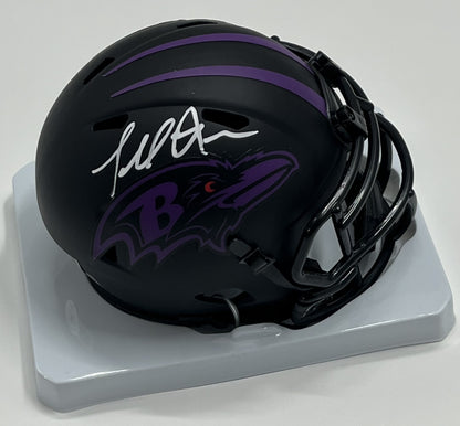Terrell Suggs Signed Ravens Eclipse Alternate Speed Mini Helmet (Beckett)