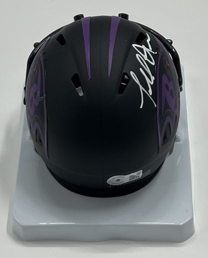 Terrell Suggs Signed Ravens Eclipse Alternate Speed Mini Helmet (Beckett)