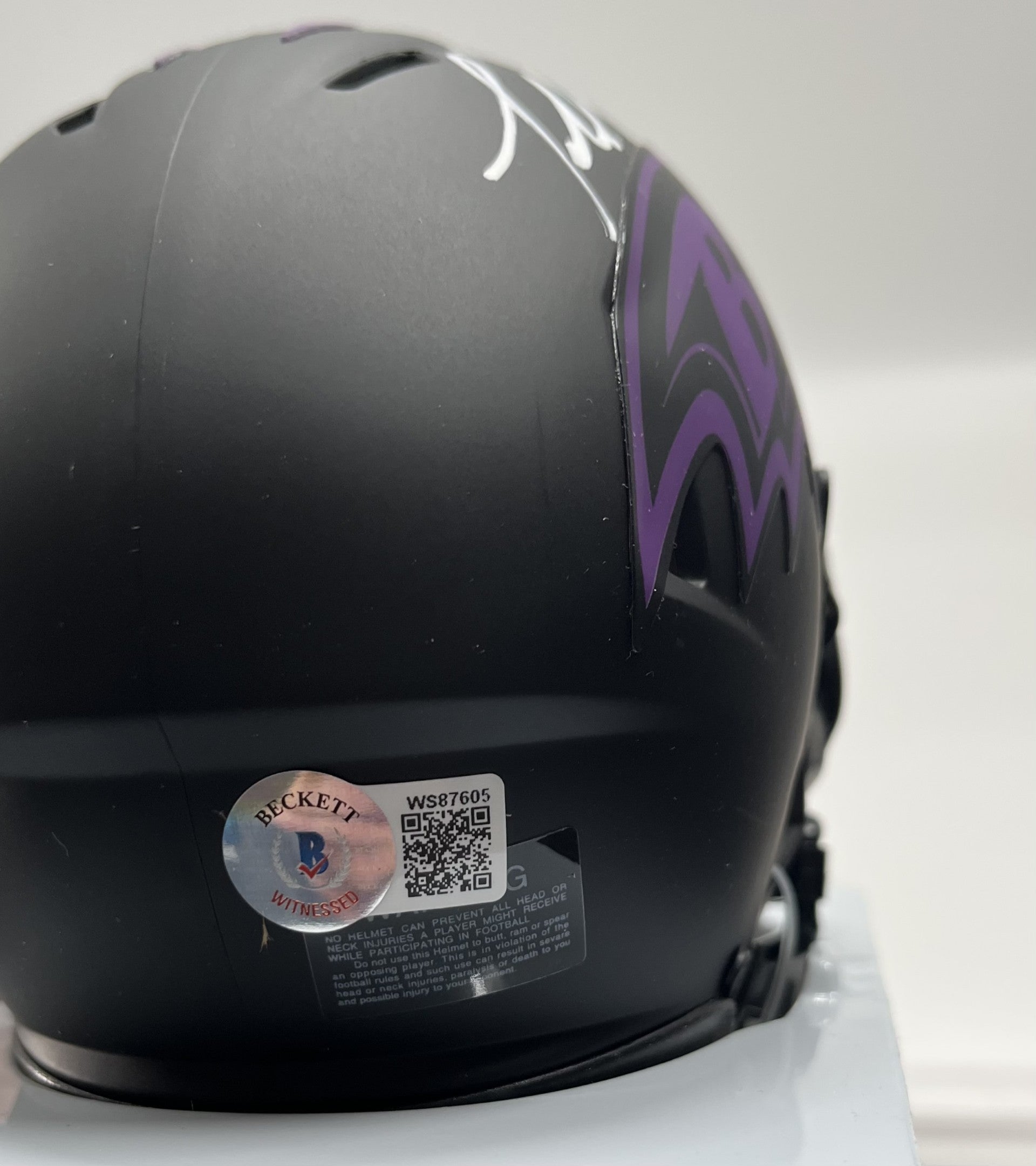Terrell Suggs Signed Ravens Eclipse Alternate Speed Mini Helmet (Beckett)