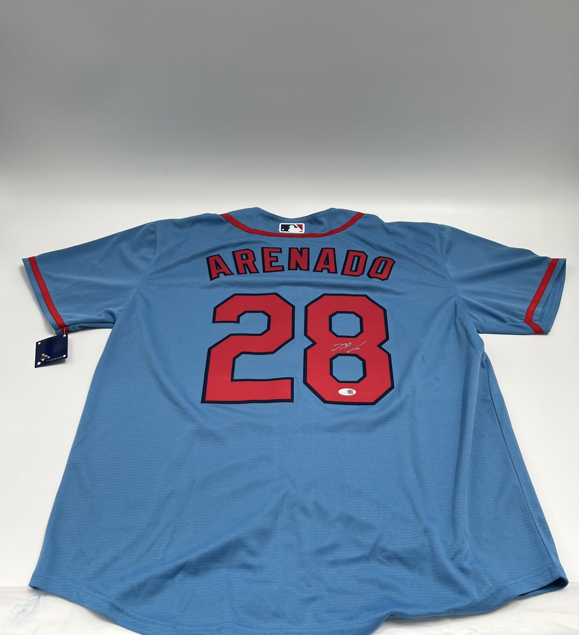 Nolan Arenado Signed Cardinals Nike (Lt. blue) Authentic Jersey (JSA)