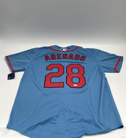 Nolan Arenado Signed Cardinals Nike (Lt. blue) Authentic Jersey (JSA)