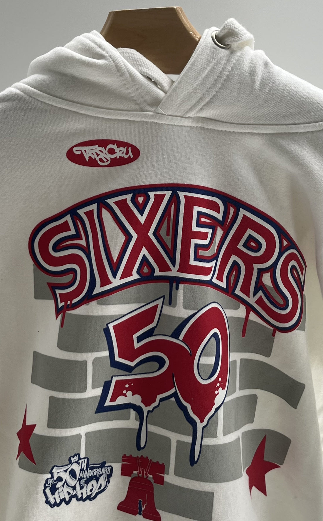 76ers White Retro Mitchell &amp; Ness Hoodie