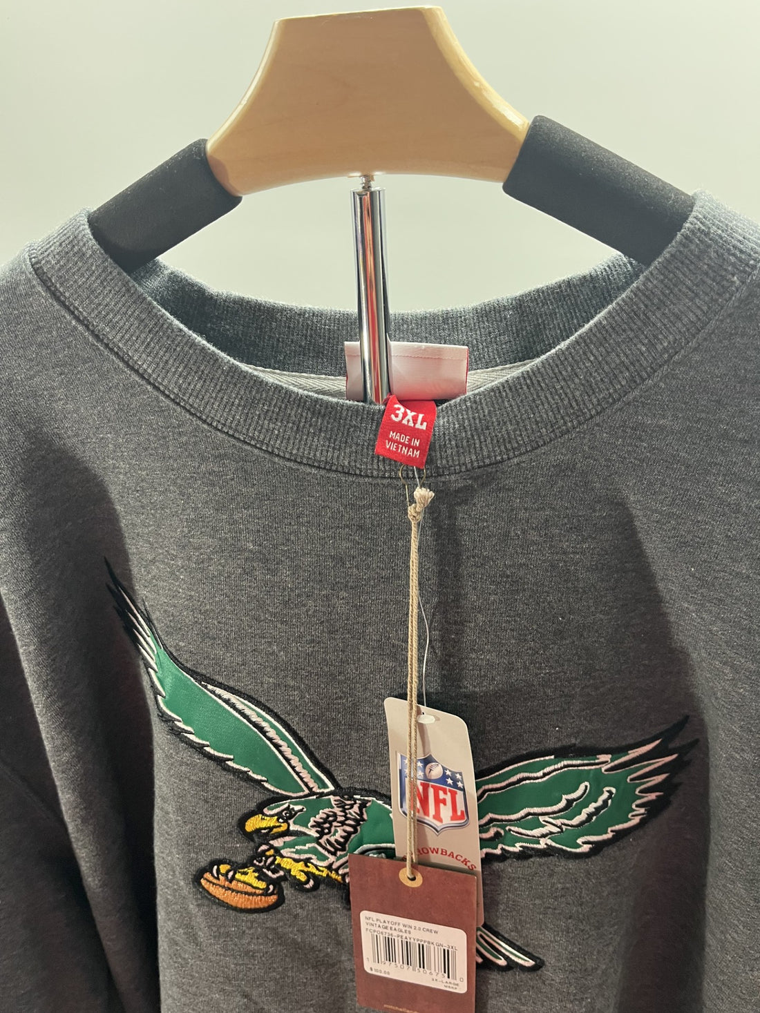 M&amp;N Gray Eagles Vintage Logo Playoff Win 2.0 Fleece Pullover SS