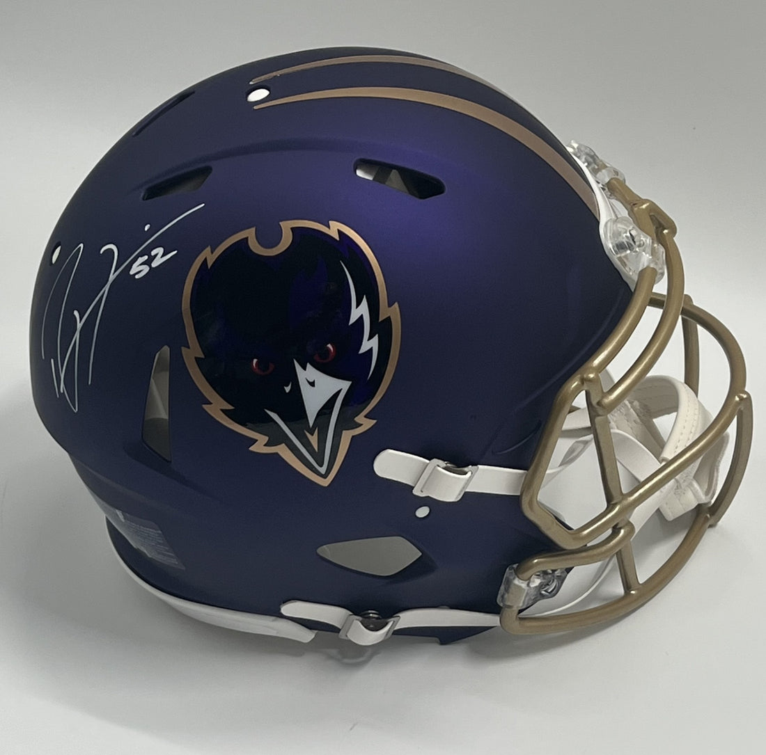 Ray Lewis Signed Ravens Full-Size Authentic On-Field Alternate Speed Helmet (Beckett)