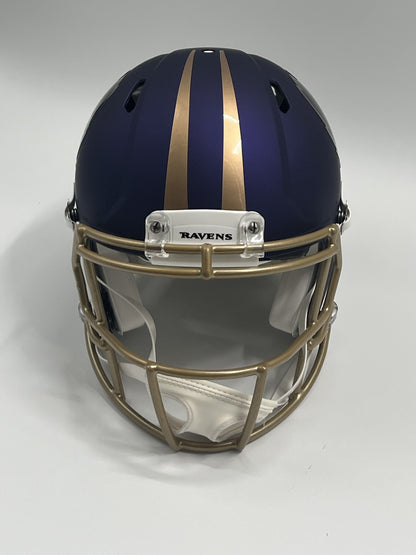 Ray Lewis Signed Ravens Full-Size Authentic On-Field Alternate Speed Helmet (Beckett)