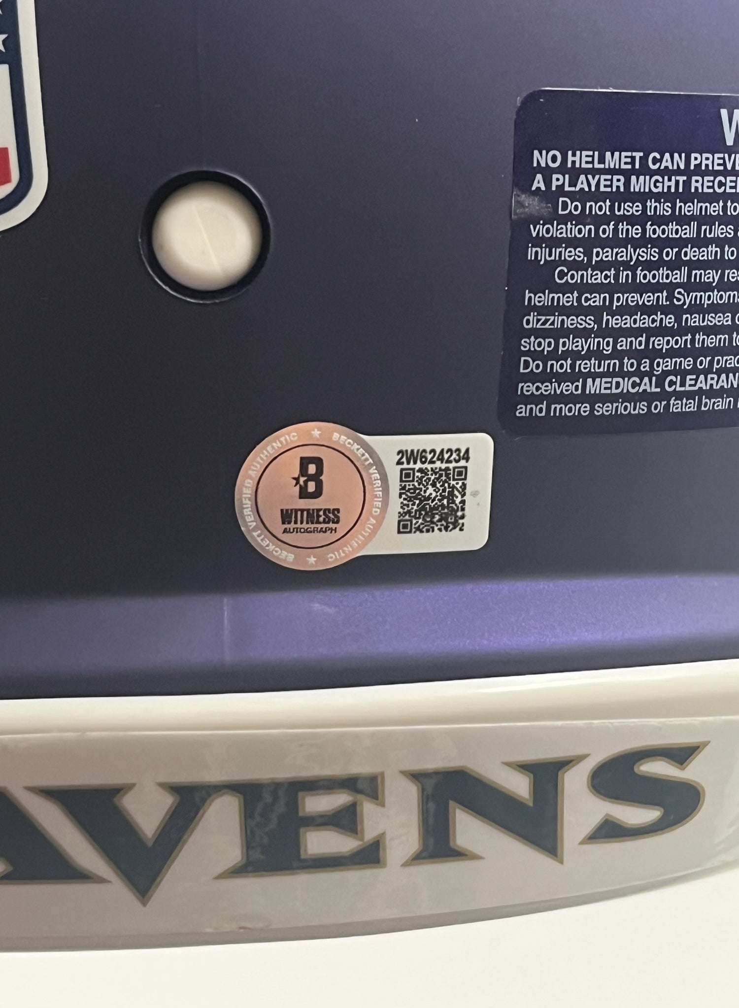 Ray Lewis Signed Ravens Full-Size Authentic On-Field Alternate Speed Helmet (Beckett)
