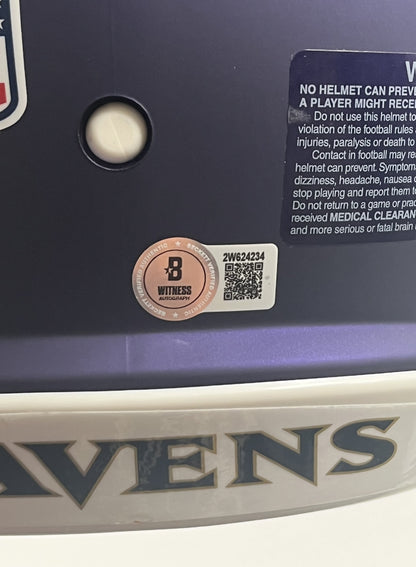Ray Lewis Signed Ravens Full-Size Authentic On-Field Alternate Speed Helmet (Beckett)