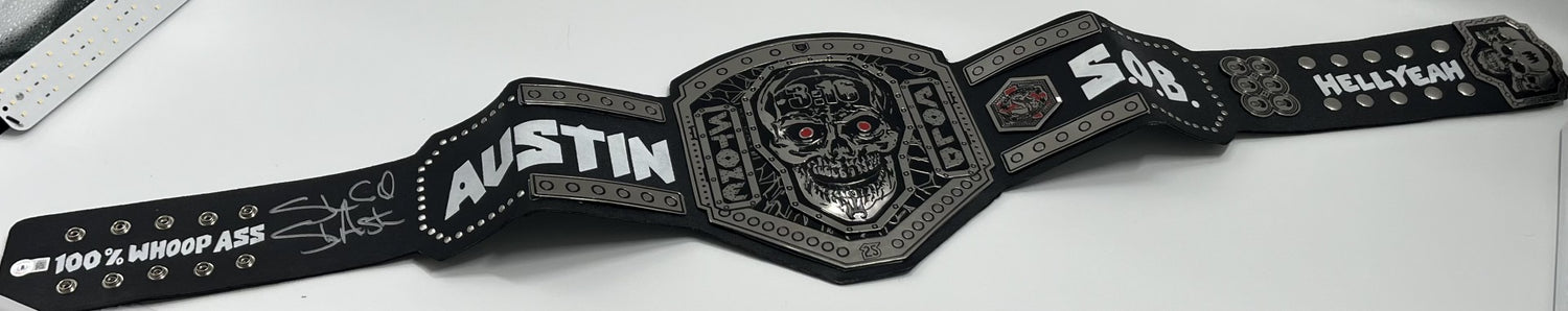 &quot;Stone Cold&quot; Steve Austin Signed Full-Size 3:16 Stone Cold Wrestling Belt (Beckett)