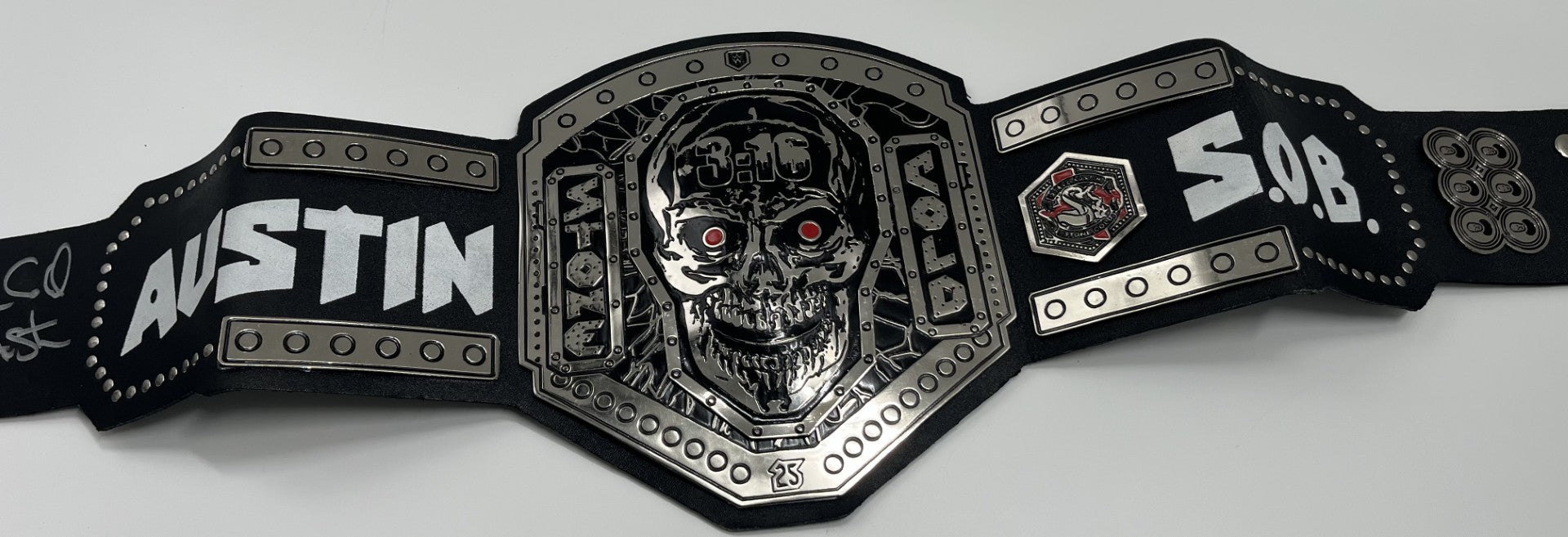 &quot;Stone Cold&quot; Steve Austin Signed Full-Size 3:16 Stone Cold Wrestling Belt (Beckett)